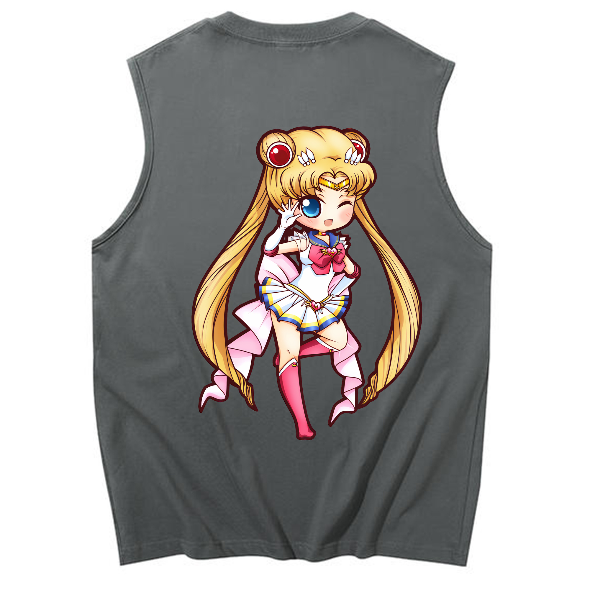 （画像用） 美少女戦士セーラームーン 月野 うさぎ つきの うさぎ Sailor Moon Tsukino Usagi コットン100％タンクトップ（背面プリント）